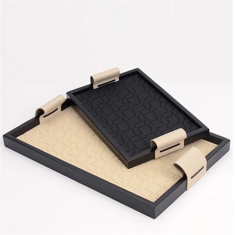 手工皮革收纳盘l轻奢玄关首饰托盘收纳桌面摆件茶几家用