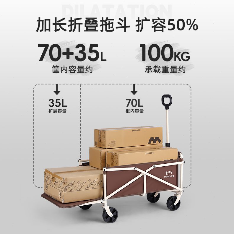 手推车折叠手拉小推车收纳拉杆车便携购物车轻便老人家用行牧拖车