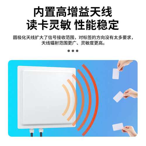 RFID超高频远距离读写器R2000芯片12dbi网口串口通讯读写一体机