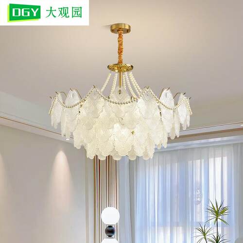 客厅吊灯法式轻奢水晶灯具奶油风卧室餐厅现代简约家用客厅灯413
