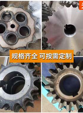 机械传动链轮06B08B10A12A开孔键槽单排双排工业传动链轮螺旋齿轮