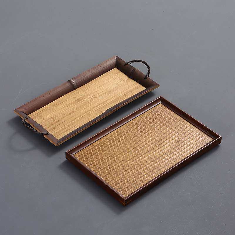 仿古手工竹制茶盘茶具收纳盘家用茶杯干泡盘小茶桌日式小托盘