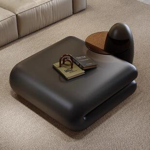 意式极简茶几异形黑色玻璃纤维设计师创意茶几书本茶几轻奢客厅茶