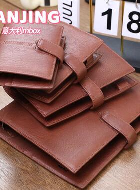YanJing意大利托斯卡纳mbox牛皮A5-A6A7A8真皮浅咖色活页笔记本