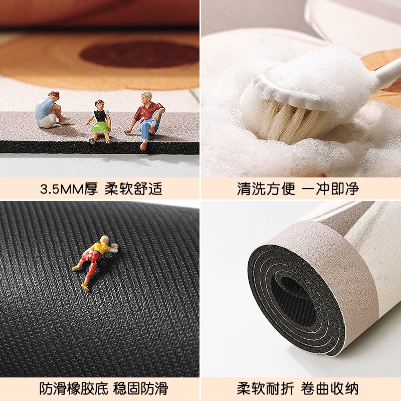 硅藻泥厨房地垫l形防滑防油可擦免洗吸水垫新款耐脏防水专用地毯