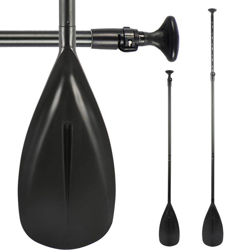 博荣黑色拼接可调节3段式铝合金冲浪板划桨sup桨单边单叶桨船桨