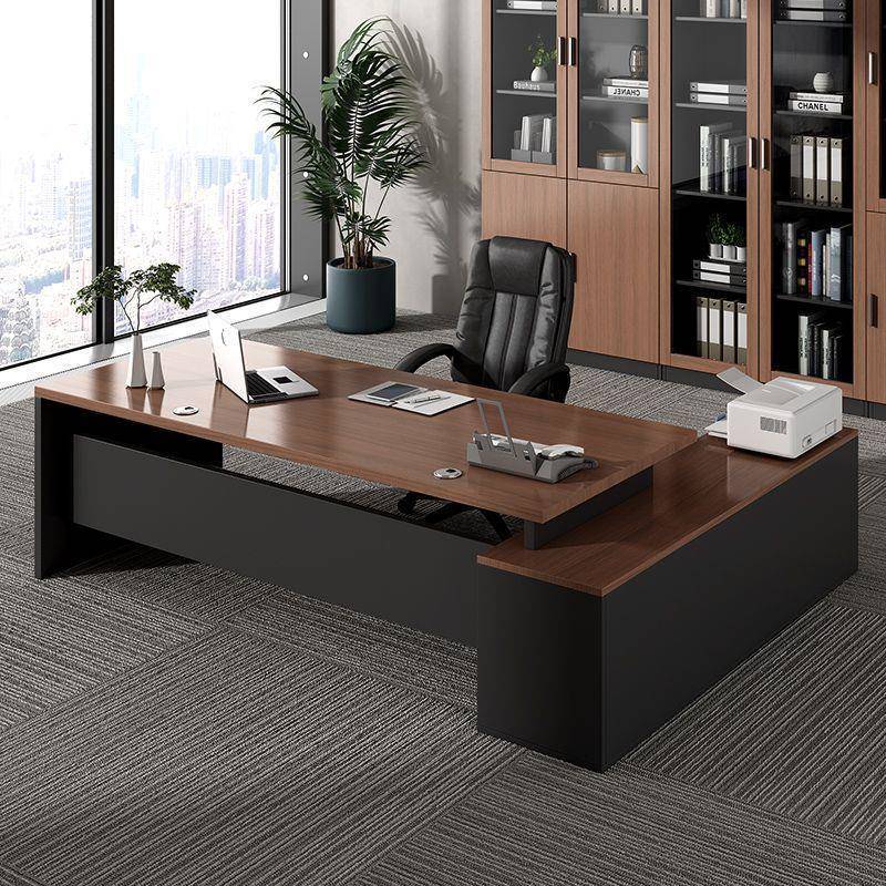 老板办公桌总裁桌加厚高级现代简约办公桌二合一带抽屉台式电脑桌