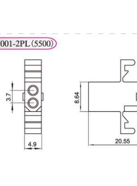 红星接插件HX37001 5500-2PL 3P 4P 6P 9P 12PL 带翅 连接器3.7mm