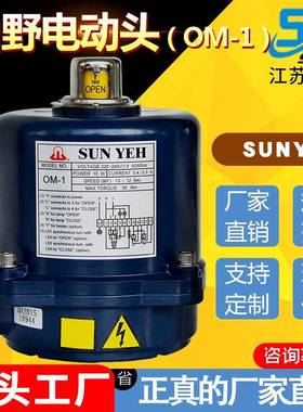 山野SUNYEH电动执行器 弹簧复位单双作用电动头 OM-1电动执行机构