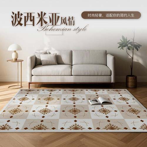 地毯客厅轻奢高级免洗可擦防水2025新款白色奶油风免打理地垫卧室