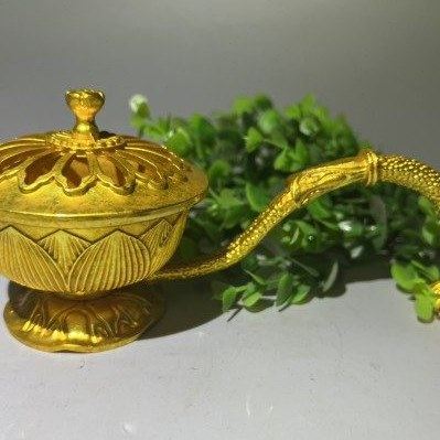 手工仿古纯铜鎏金手把熏香炉香道香炉功夫茶玩摆件荷花熏香炉家居,家居饰品,装饰摆件,淘宝优惠券,粉丝福利购,淘宝优惠卷