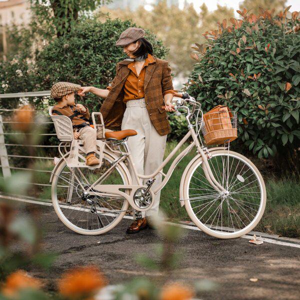 自行车带娃可单车母子娃接送孩子款亲子车娃遛带载小孩小孩载