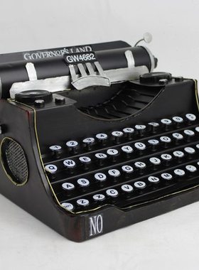 格嘉睿尔复古老式打字机模型工艺品创意酒吧摆件家具橱窗陈列软装