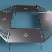 麻黑辅助连桌黑用铝合金柯曼叶纹多用桌三角天化铁网接配件板板