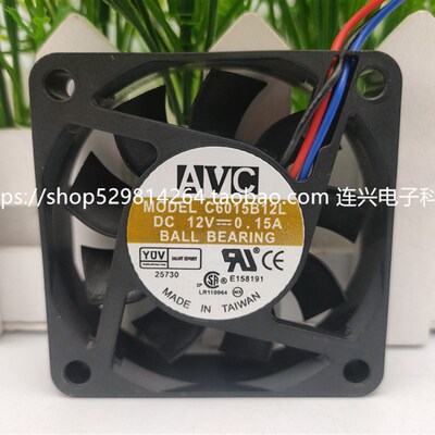 全新原装AVC 6015 C6015B12L DC12V 0.15A CPU散热风扇60*60*15MM