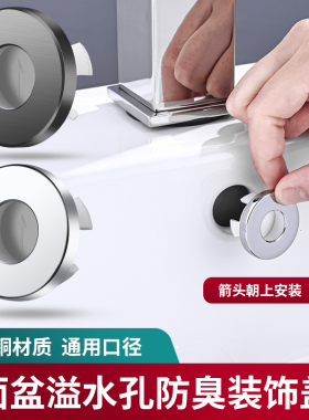 全铜洗脸盆手池防臭溢水孔塞面盆台盆溢水口密封盖水池溢水口堵头
