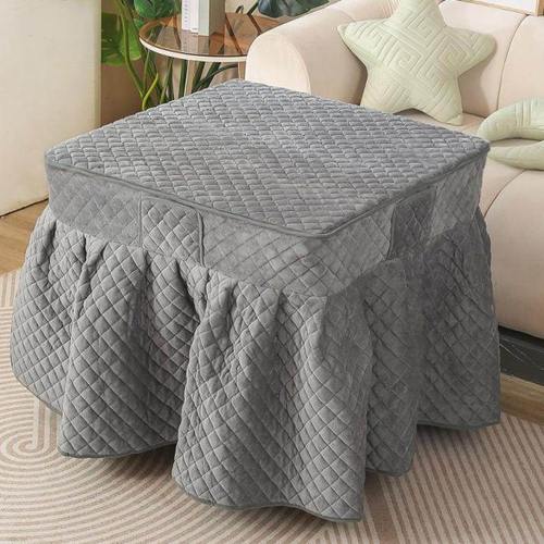 烤火桌罩冬季加厚烤火炉桌布正方形简约家用取暖桌罩套茶几桌布