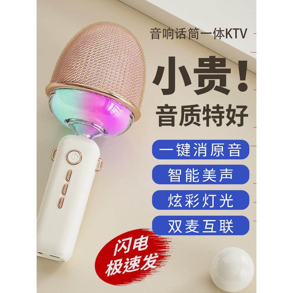 山水话筒音响一体麦克风全民K歌无线蓝牙手机唱歌神器儿童家用娱