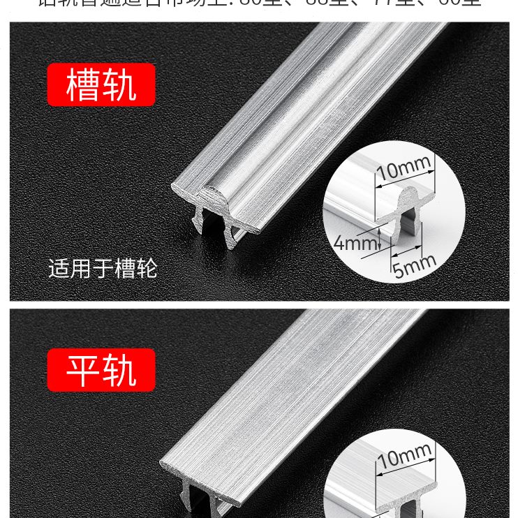 窗户导轨塑钢门窗滑轮窗户平1.轨移门*铝移推拉滑道m6配件轨道4根