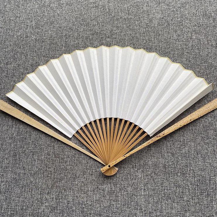 /18苏工玉竹寸文玩竹8竹扇斑花方扇子折扇妃手工扇面宣纸梅95空白