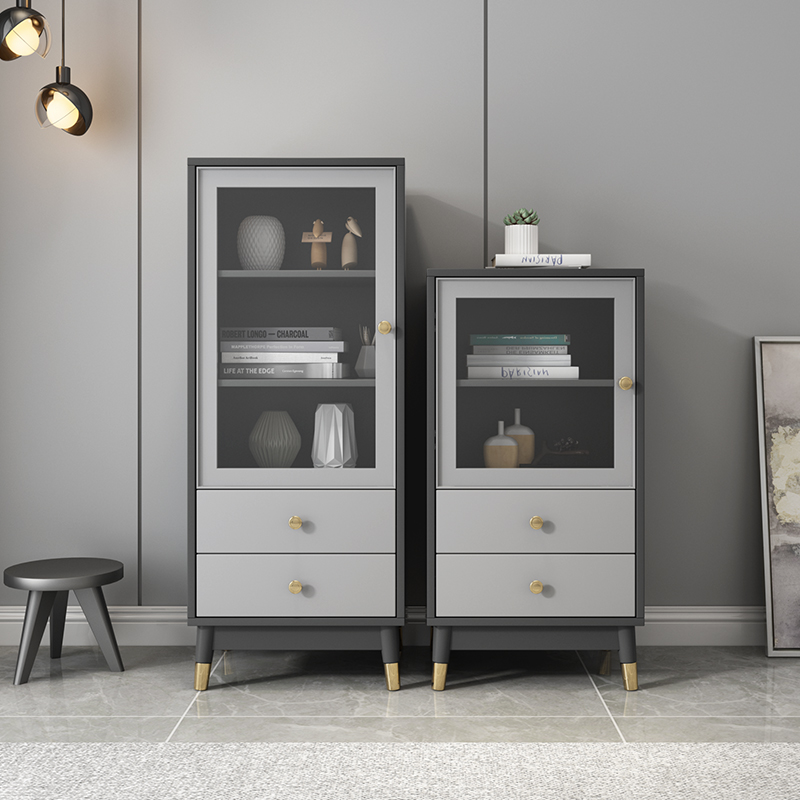 北欧简约斗柜五斗橱 小户型客厅现代H玻璃门沙发边柜储物柜收纳柜