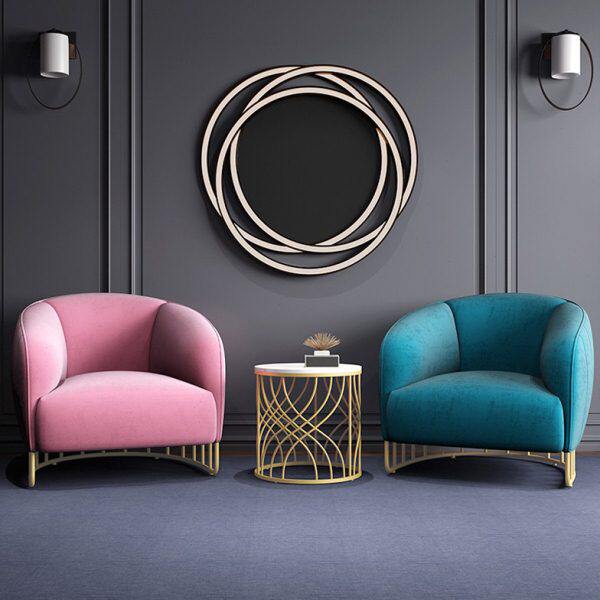 售楼处洽谈沙发轻奢现代会客接待桌椅组合美容院沙发北欧单人沙发