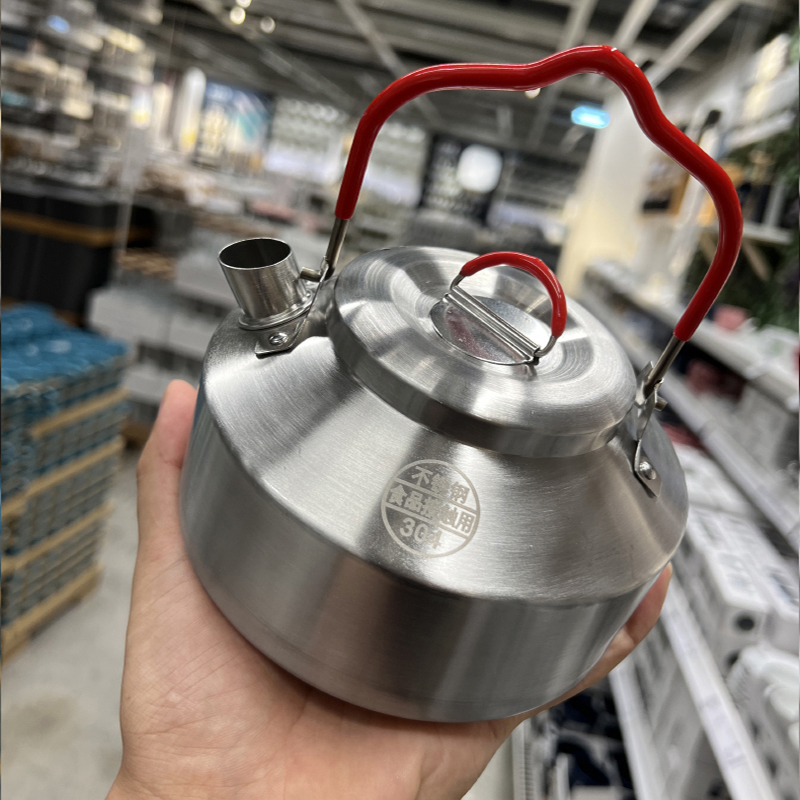 露营买什么? 304不锈钢户外烧水壶泡茶明火便携0.9升Z煮茶壶野营