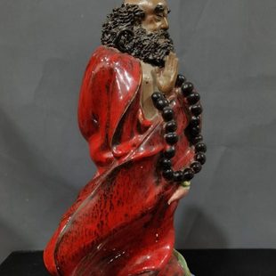 大量站荷叶渡江达摩老款石湾窑手工制作达摩做旧瓷器陶瓷石湾