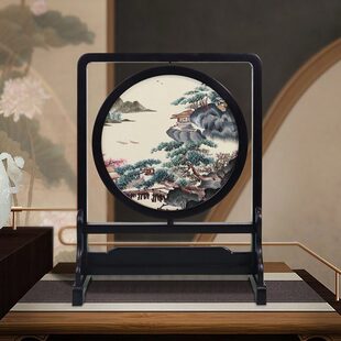 屏双面绣摆台礼品特色桌面台纯手工开摆件中国风绣送老外刺绣封汴