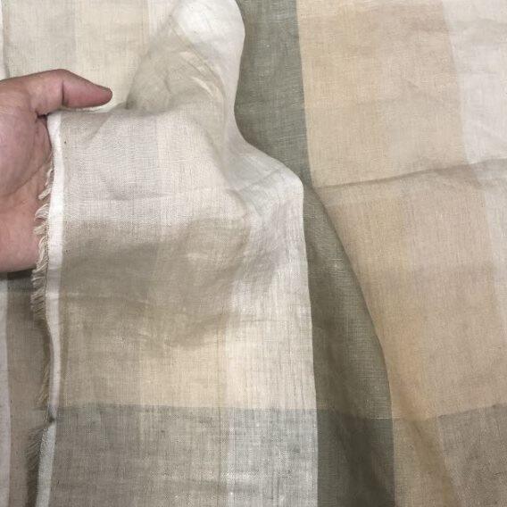米余姚绿大超大布布格子系色织粗布布老麻袋手工纯亚麻桌布布料