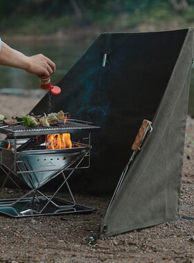 阵幕幕布 火B8挡风焚烧烤火86B600-台-屏风户外帆布柯曼焚野营