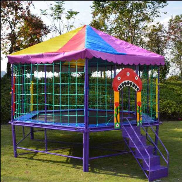 儿童圆形蹦蹦床幼儿园蹦床游乐园广场带护网蹦床室外儿童游乐设备