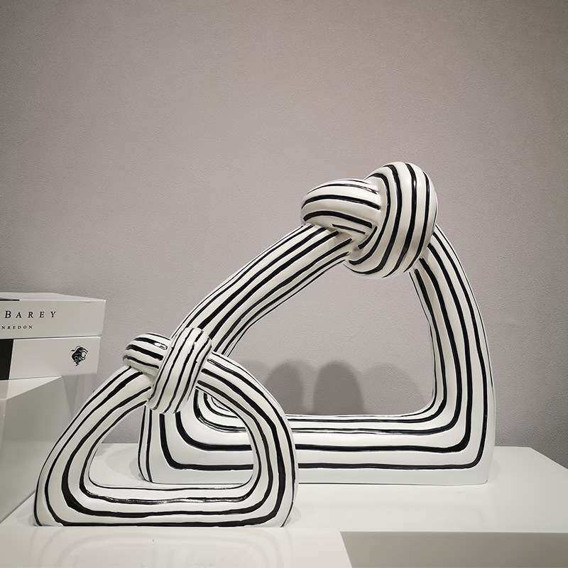 现代简约摆件家居饰品创意条纹绳结样板房客厅玄关电视柜树脂摆设,电子元器件市场,其它元器件,淘宝优惠券,粉丝福利购,淘宝优惠卷