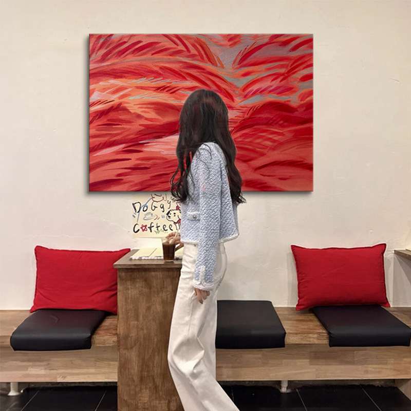 自然五重奏 现代简约抽象色块装饰画多巴胺客厅酒店民宿玄关挂画图片