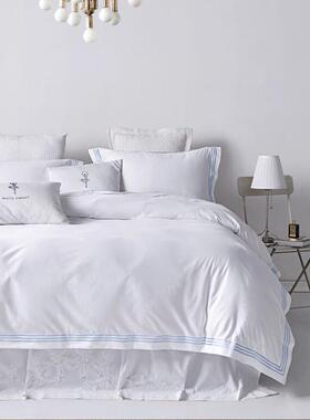 贡缎匹马棉休闲时尚四件套星级酒店民宿卧室简约现代风床上用品