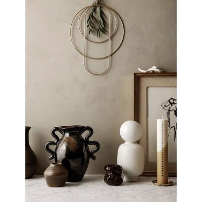 出口丹麦陶瓷花瓶摆件客厅北欧装饰陶艺鲜花瓶覆古炻器