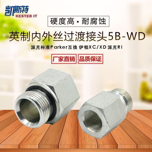高压油管接头过渡接头英制管螺纹胶垫ED密封管内外丝接头5B-WD