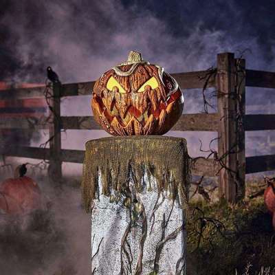 跨境新品万圣节PUMPKIN LIGHTING惊悚南瓜头庭院户外花园派对装饰
