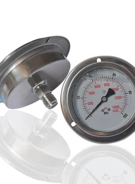 供全钢超高压耐震压力表高压不锈钢压力表充油表YBN100ZT 100MPA
