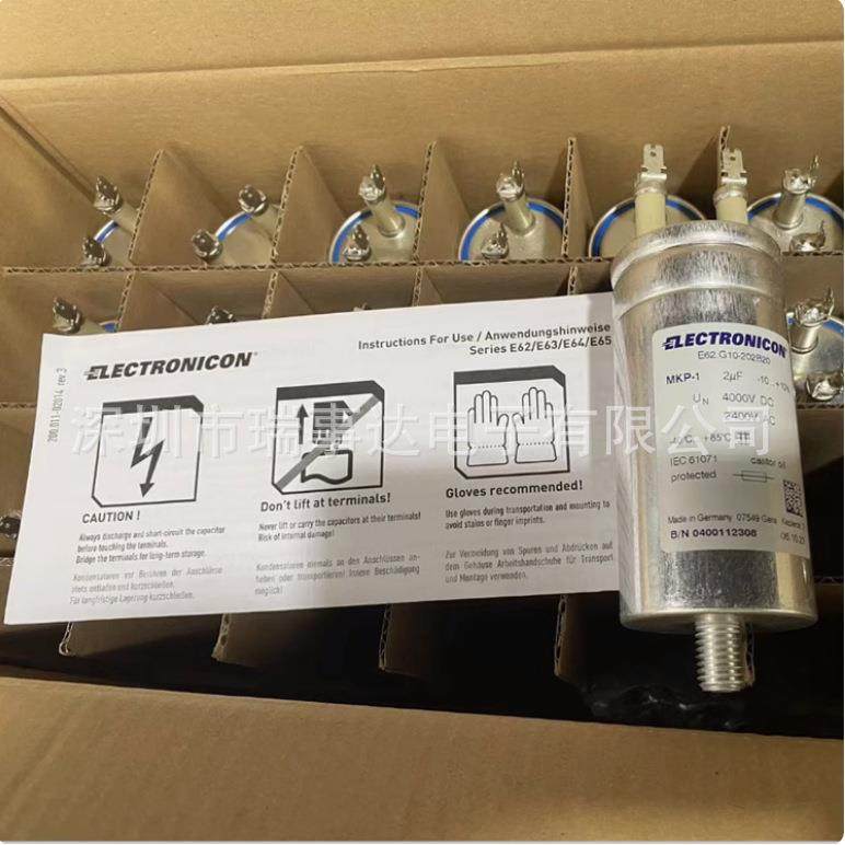 进口ELECTRONICON 2uF 4000V 2400VAC E62.G10-202B20 电力电容