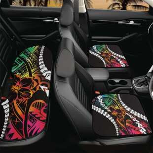 亚马逊新款波利尼西亚元素汽车坐垫三件套通用收纳功能来图印制