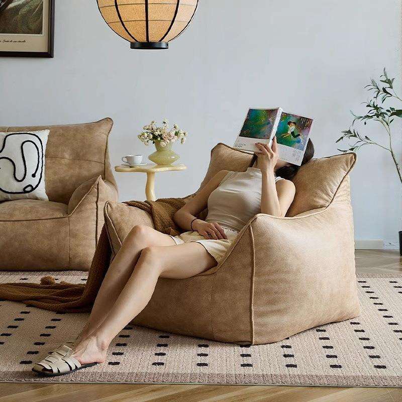 懒人沙发可躺可睡单人毛毛虫窝小沙发卧室阳台榻榻米软靠背座椅子