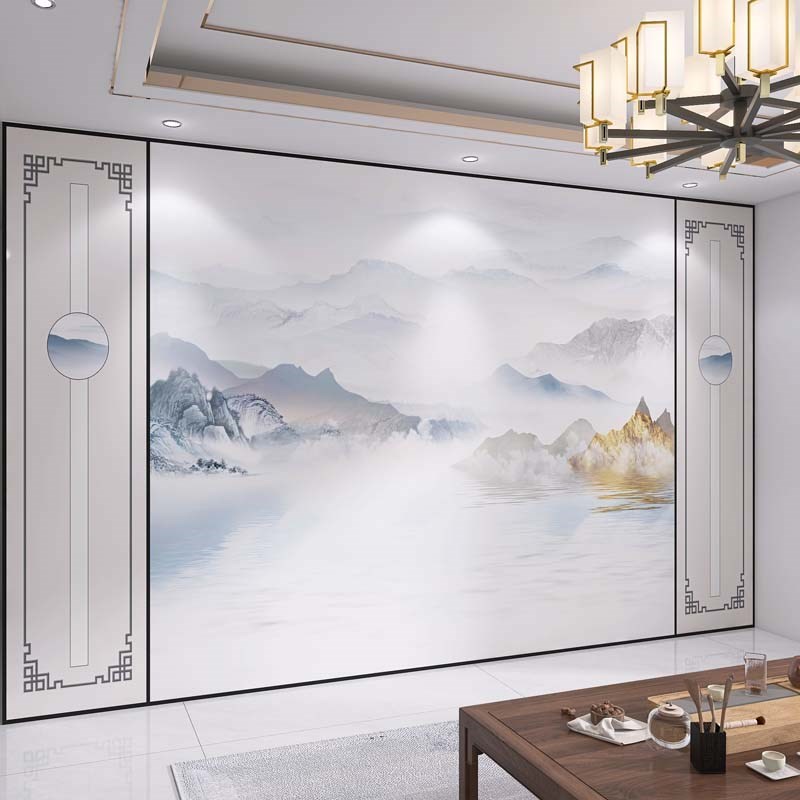 壁画3d立体新中式电视背景墙壁纸客厅墙纸影视O墙8d壁布高级感墙