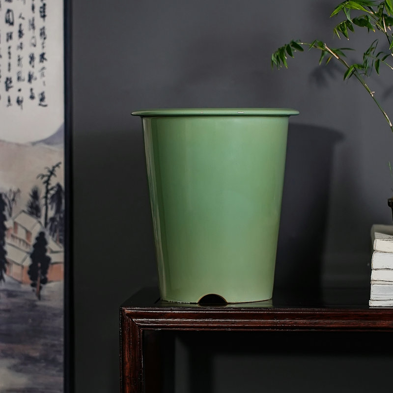 精品紫砂兰花盆陶瓷钧釉明式w直筒中大号蕙兰春兰建兰盆景多肉老