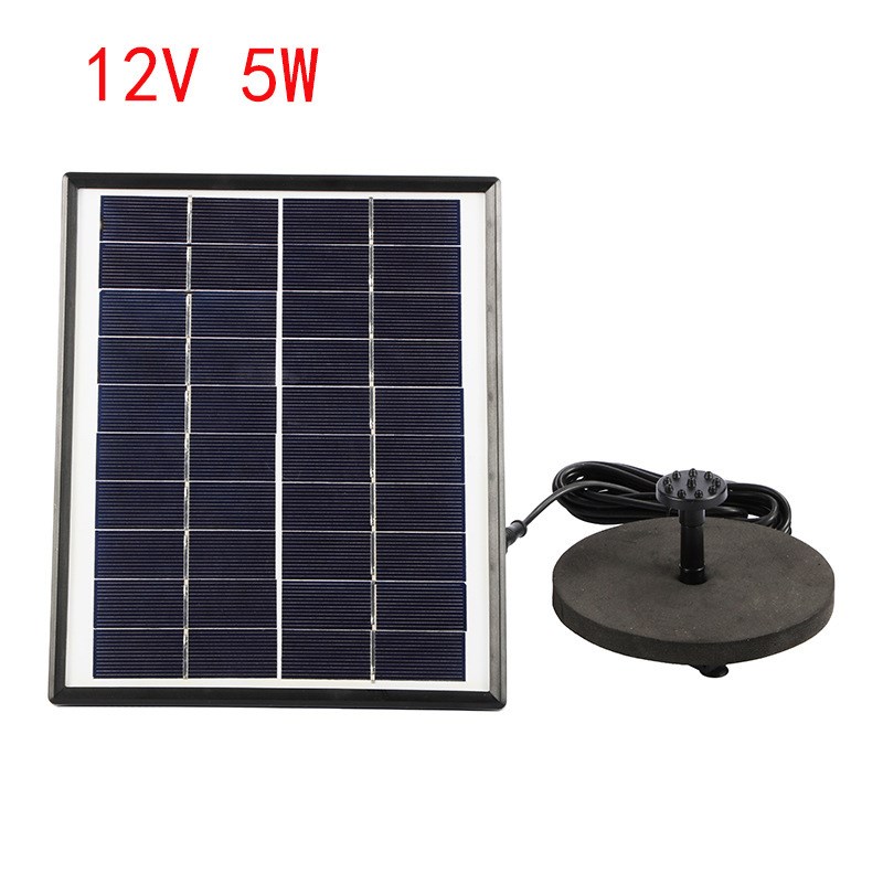 新款12V5W 太阳能喷泉 5w景观漂浮喷泉 花N园式景观流水太阳能喷