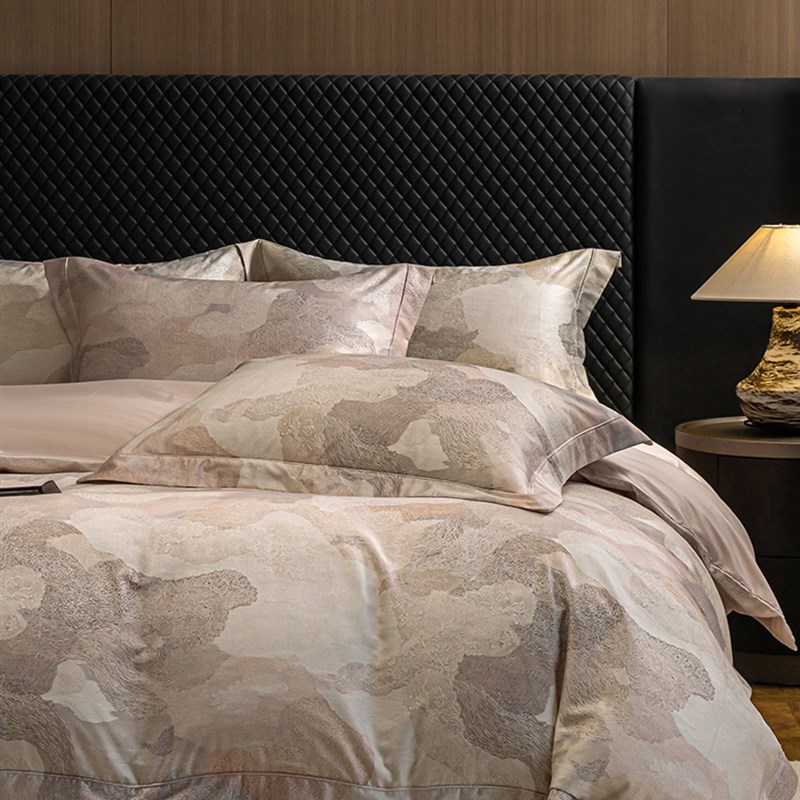 轻奢高端100S天丝棉贡缎四件套丝滑裸H睡高级感提花被套床笠款床