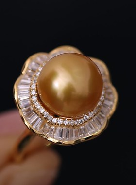 DIY珍珠d配件S925纯银k金工艺名媛内敛款戒指托指环戒托空托配饰