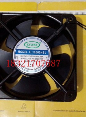 XYLFAN滚珠轴流风机 pMODEL YL18060HBL 180*180 风机