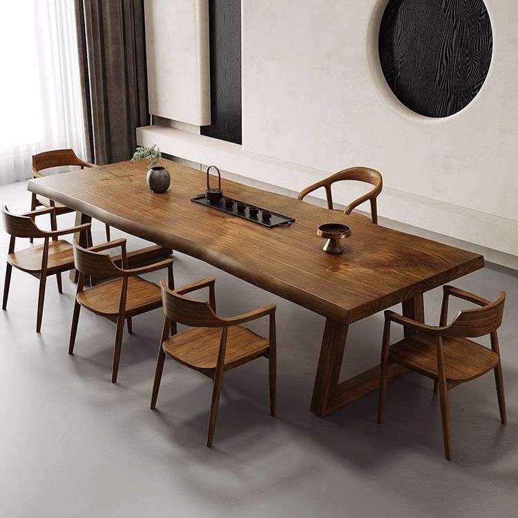 北欧实木茶桌椅组合简约原木大板功夫泡茶台家用办公接待泡茶桌子