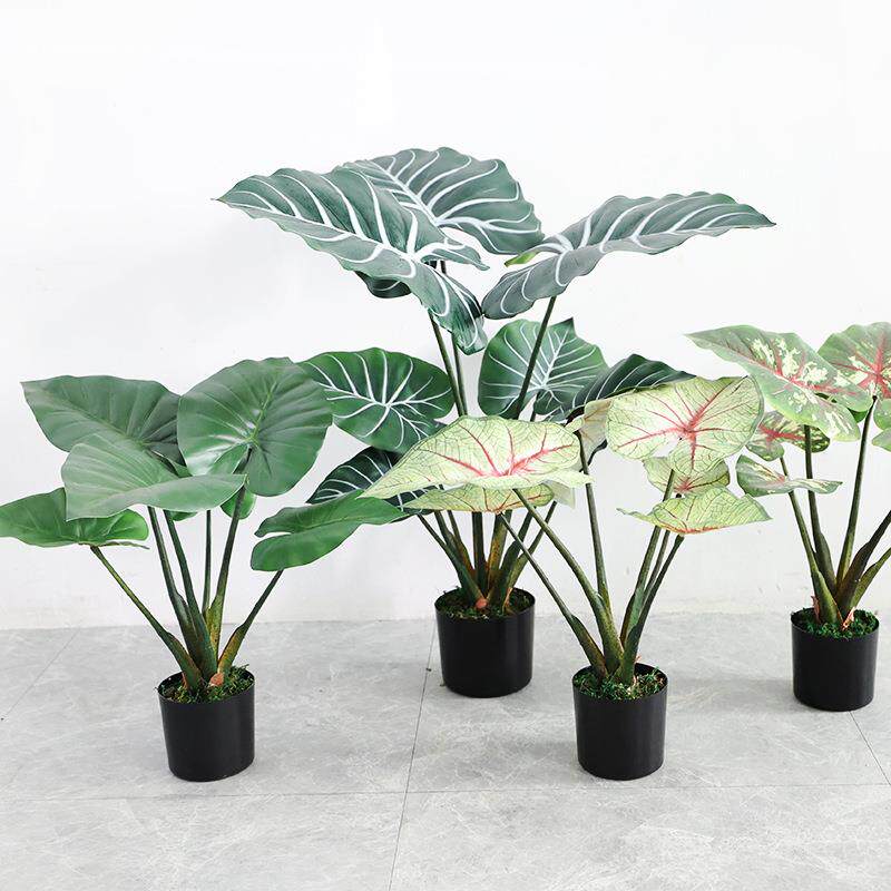 仿真绿植软胶龟背叶野芋叶假植物盆栽室内装饰旅人蕉商场橱窗盆景